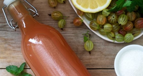 Egrešový sirup s mätou