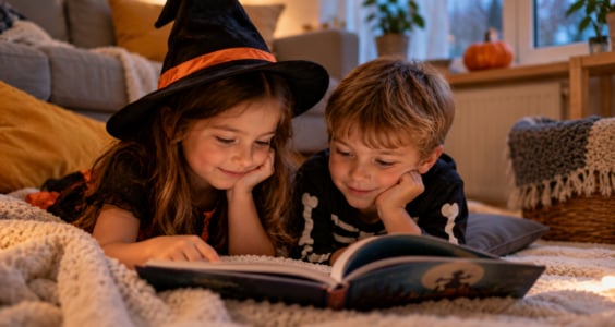deti citaju halloween rozpravky